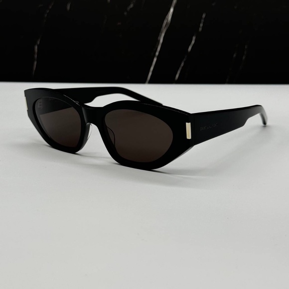 NEW SL638 001 SAINT LAURENT BLACK CAT EYE SL 638 001 WOMEN SUNGLASSES - Picture 3 of 11